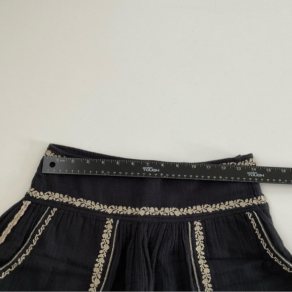 Isabel Marant Etoile Embroided Mini Skirt EU36 M Gray Raw Edge Boho Peasant Chic - Picture 5 of 11